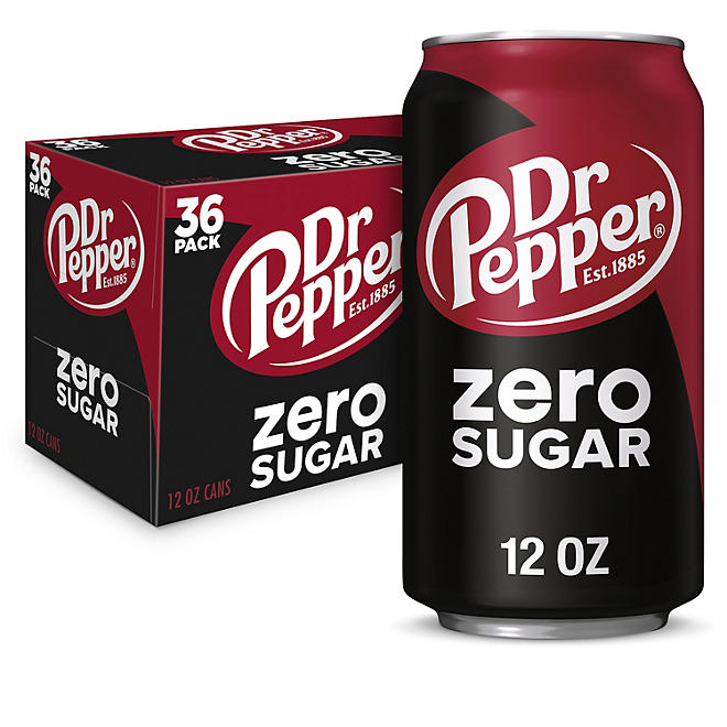 Dr. Pepper Zero Sugar Soda 12 fl. oz., 36 pk.
