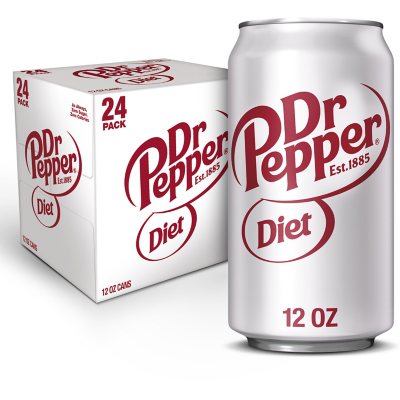 Diet Dr Pepper Soda (12 fl. oz., 24 pk.) - Sam's Club