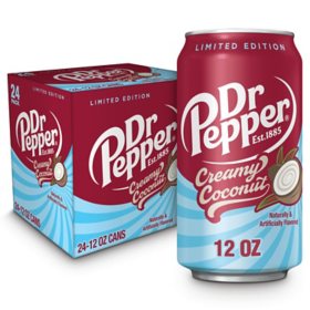 Dr Pepper Creamy Coconut, 12 fl. oz. cans, 24 pk.