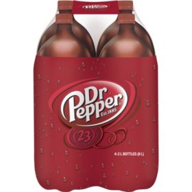 Dr Pepper Soda 2 L bottles, 4 pk.