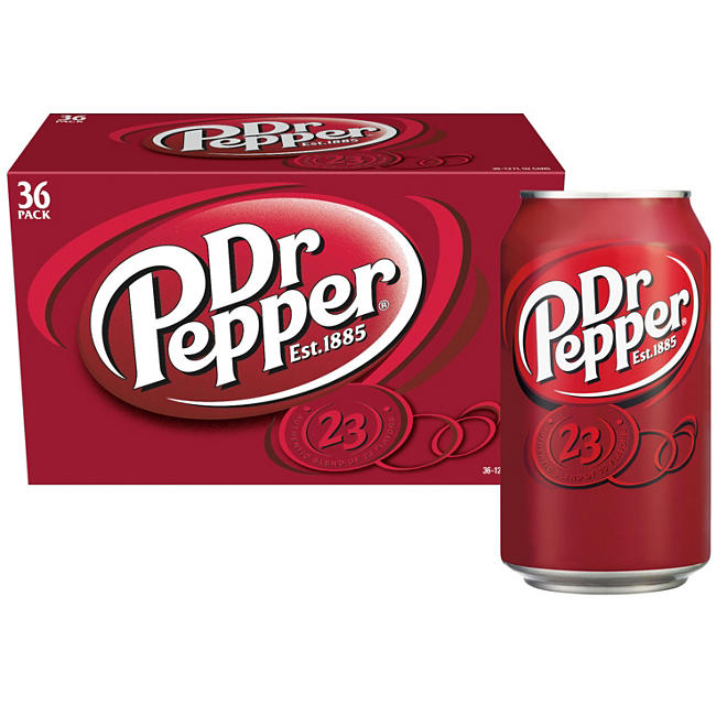 Dr Pepper Soda 12 fl. oz. cans, 36 pk.