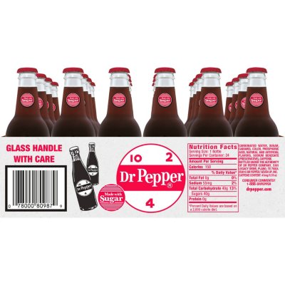 Dr Pepper Made with Sugar Soda (12 fl. oz., 24 pk.) - Sam's Club