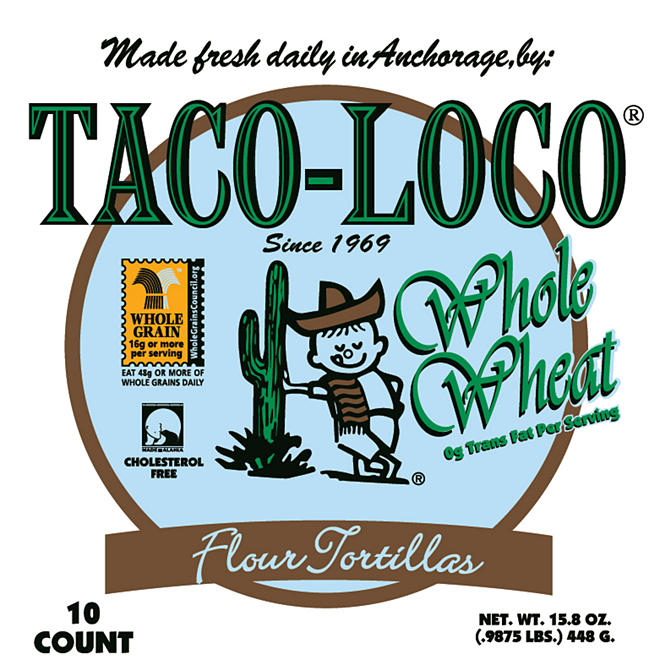 Taco-Loco Whole Wheat Flour Tortillas (10 ct., 3 pk.)