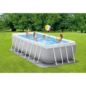Prism Frame Rectangular Above Ground Pool Set, L 16' x W 8' x H 42"