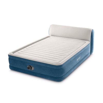 Intex queen air 2025 mattress with headboard