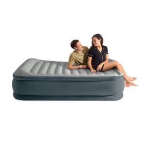 Intex Queen Dura-Beam Deluxe Comfort Pillow Rest Airbed With Internal Pump