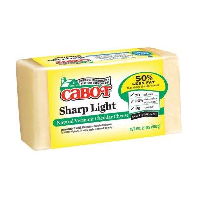 Cabot Sharp Light Natural Vermont Cheddar (2 Lbs.) - Sam's Club