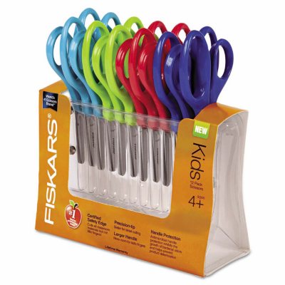 Essential 5 Pointed School Scissors, Assorted Colors | Bundle of 10 Each