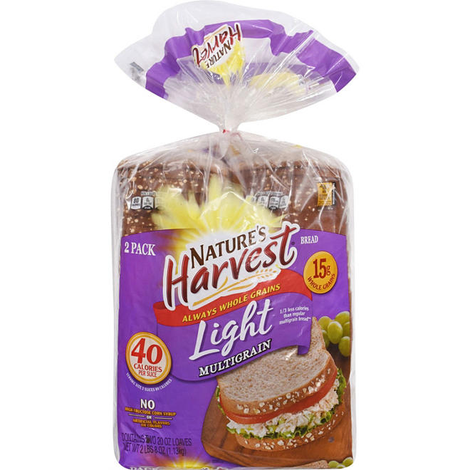 Nature's Harvest 40 Calorie Multi Grain Bread 20 oz., 2 pk.