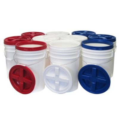 3 Gallon Food Grade White Plastic Bucket with Handle and Lid, Portable  Plastic Pail 