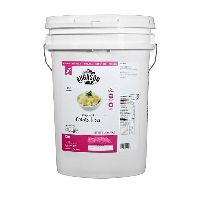 Augason Farms Dehydrated Potato Dices (10 lb. pail)