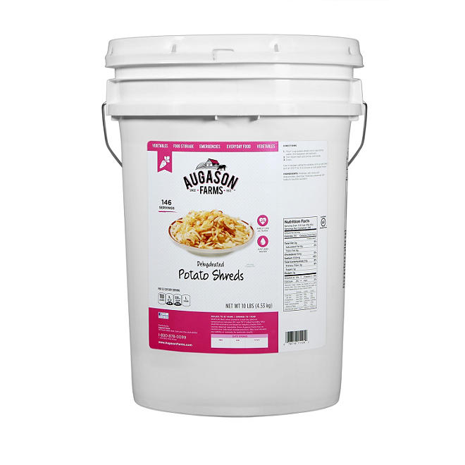 Augason Farms Potato Shreds (10 lb. pail)