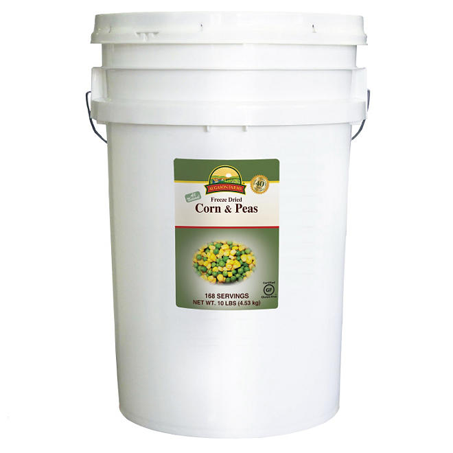 Augason Farms Freeze-Dried Corn and Peas (10 lb. pail)