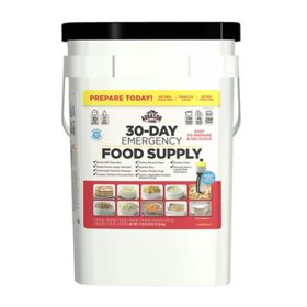 Augason Farms Emergency Food Supply Pail with Water Filtration Bottle 1 person, 30 days