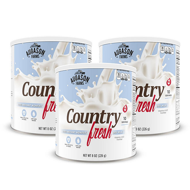 Augason Farms Country Fresh Instant 100% Nonfat Milk (3 pk.)