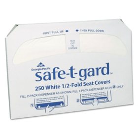 Georgia Pacific Professional Safe-T-Gard Half-Fold Toilet Seat Covers, 14.5 x 17, White 2500 ct.