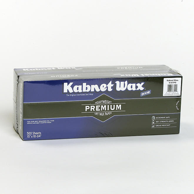 Dixie - Kabnet Wax - Dry Wax Paper - Premium Heavy Weight - 15" X 10 3/4" - 2 Packs - 1,000 Total Sheets
