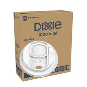Dixie Closeable Slider Lid for Disposable Hot Cups, Fits 10-20 oz. Cups 1000 ct.