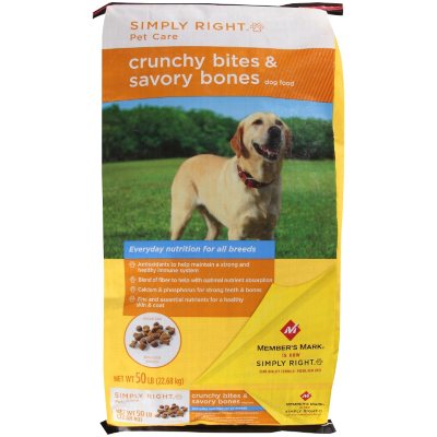 Simply Right Pet Care Crunchy Bites Savory Bones Dog Food 50