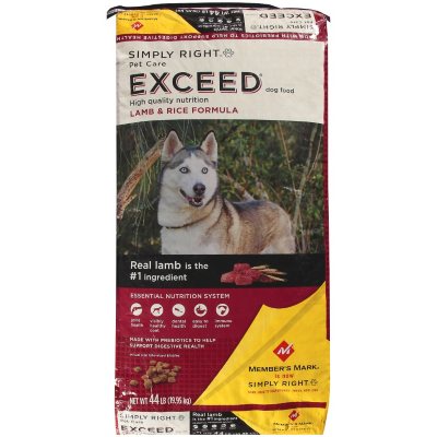 Simply Right™ Pet Care Exceed® Lamb & Rice Formula Dog Food - 44 lb. - Sam's  Club