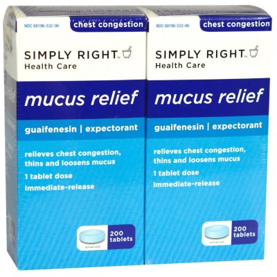 Simply Right Mucus Relief - 400 ct. - Sam's Club