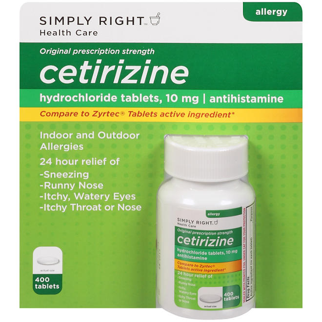 Simply Right™ Cetirizine Hydrochloride Antihistamine - 400 ct.