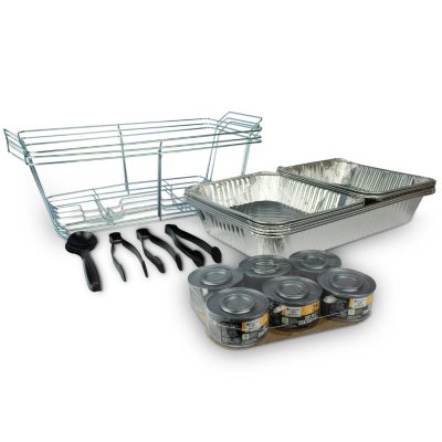 Disposable Chafing Dish Buffet Set, Food Warmers for Parties, 30 Pcs Buffet  Servers and Warmers, Catering Supplies, Pans (9x13), Warming Trays for  Food, With Covers, Utensils, Lids & Sterno Fuel Cans 