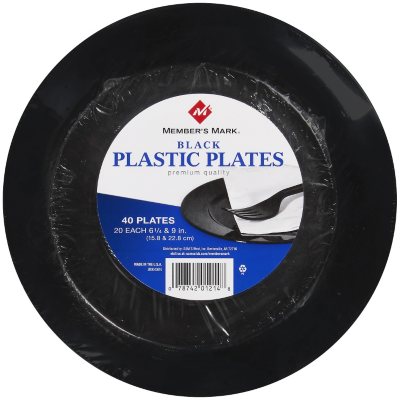 Member s Mark Black Plastic Plates Combo Pack 40 ct. Sam s Club