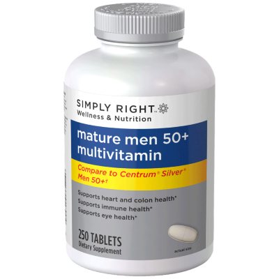 Simply Right Mature Men 50+ Multivitamin - 250 ct. - Sam's Club