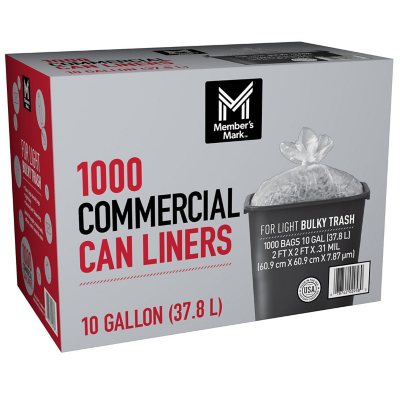 Member's Mark 10 Gallon Commercial Trash Bags (1000 ct.)