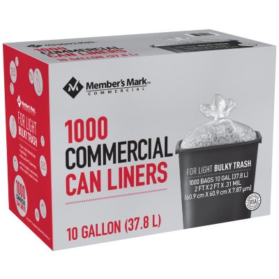 7-10 Gallon Clear Garbage Can Liners, 100 Count - Small - Medium Trash Can  Liners - High Density, Thin, Lightweight, 8 Microns - For Office, Home