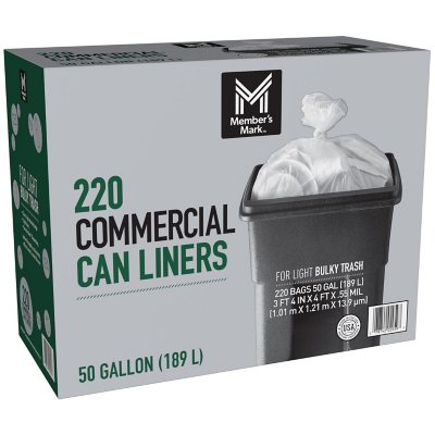 50 pcs Low Density 1 Mil 40" x 46" 40-45 gallon Trash Can Liner Bag CLEAR NEW 