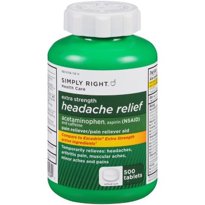 Simply Right Extra Strength Headache Relief Tablets - 500 ct. - Sam's Club