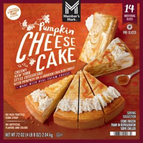 Member's Mark 9" New York Style Pumpkin Cheesecake, Frozen, 14 slices