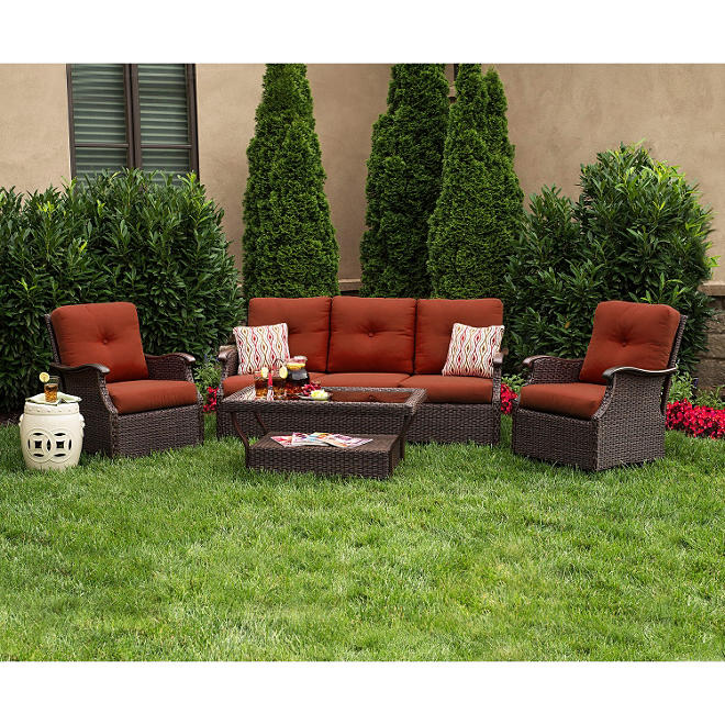 Member's Mark® Stockton Deep Seating Set with Premium Sunbrella® Fabric in Cornell Red - 4 pcs. 