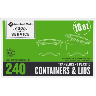 16oz Clear Plastic Deli Containers & Lids (240/Case)