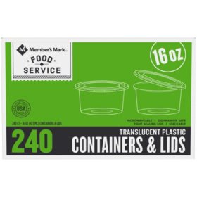 Member's Mark Plastic Deli Containers w/ Lids (16 oz., 240 ct.)