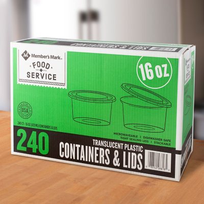 Member's Mark Plastic Deli Containers w/ Lids (16 oz., 240 ct.)
