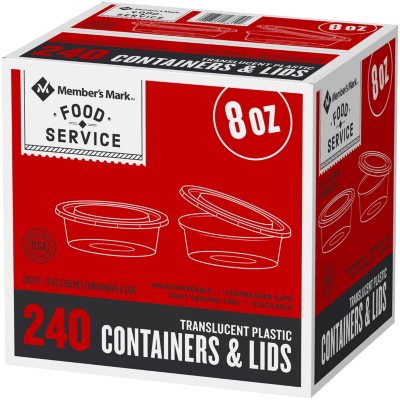 Member's Mark Plastic Deli Containers with Lids (8 oz., 240 ct