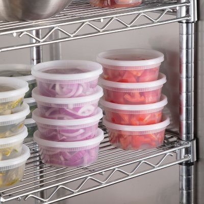 A World Of Deals Plastic Soup/Deli Food Containers with Lids, 8 oz