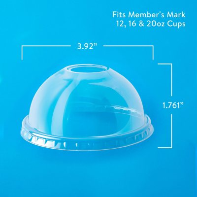 Member's Mark Clear Dome Plastic Lids with Straw Slot (500 ct.) - Sam's Club