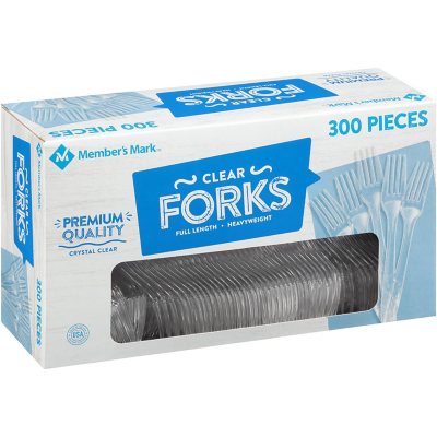 for sale online Member's Mark Clear Plastic Forks Heavyweight 300 Ct 