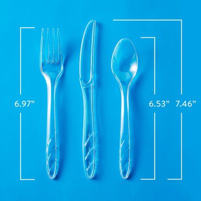 360 Combo Box Cutlery Clear Heavyweight Disposable Plastic Silverware