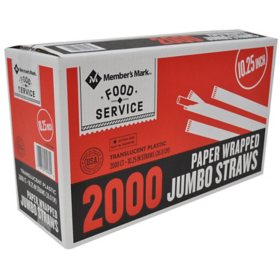 Member's Mark Wrapped Jumbo Straws 2000 ct.