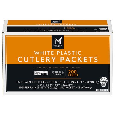 Member's Mark White Plastic Cutlery Packets (200 ct.) - Sam's Club