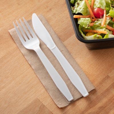 Plastic White Knives, Medium Weight, SOLO Heavyweight, Bulk Office  Breakroom Kitchen Cutlery