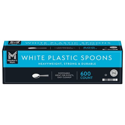 Member's Mark White Plastic Spoons, Heavyweight (600 ct.)