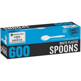 Member's Mark Heavyweight White Plastic Spoons, 600 ct.