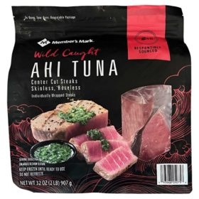 Member's Mark Center-Cut Ahi Tuna Steaks, Frozen 2 lbs.