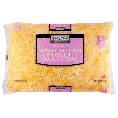 Daily Chef Mild Cheddar & Monterey Jack Cheese, Shredded (5 Lb.) - Sam ...